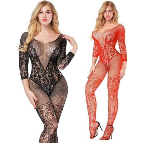 Sexy Erotic Lingerie Intimates Teddy Bodystockings Hollow Open Crotch Stocking Fishnet Mesh Bodysuit Porn Sleepwear Underwear