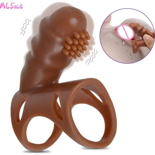 G spot Stimulator Bullet Vibrator Cock Sleeve Penis Vibrating Ring Ejaculation Delay Strap On Dildo Dick Enlargement Extender