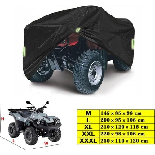 Heavy Duty ATV ATC Cover 190T Rain Waterproof Dustproof Anti-UV Ripstop Beach Vehicle Outdoor Protector Night Reflective Strip