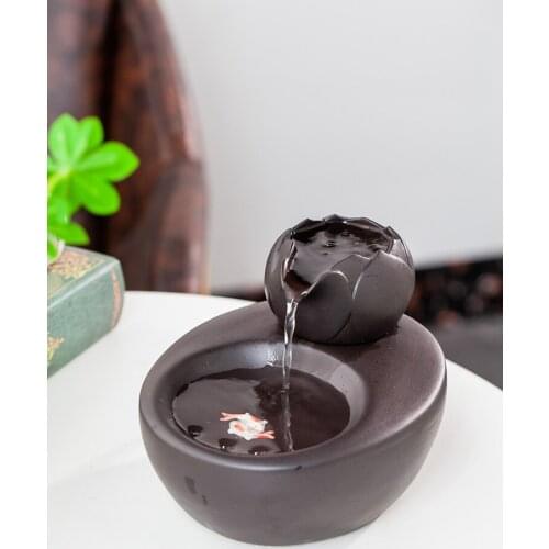 New Chinese style Small fountain The flow of water humidifier Small fish tank zen Desktop furnishing articles ceramic