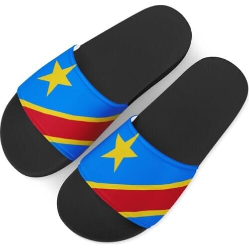 Republic of Congo Flag Print Women Summer Sandals 2021 New Fashion Rubber Slippers Casual Indoor Comfortable Footwear