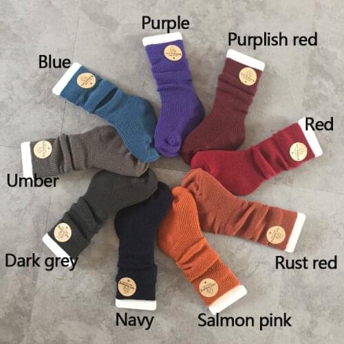 One pairs 3-4Y 5-6Y fashion kids boy and girl winter socks Children Thick Warm Cotton Socks Baby Sock solid color unisex