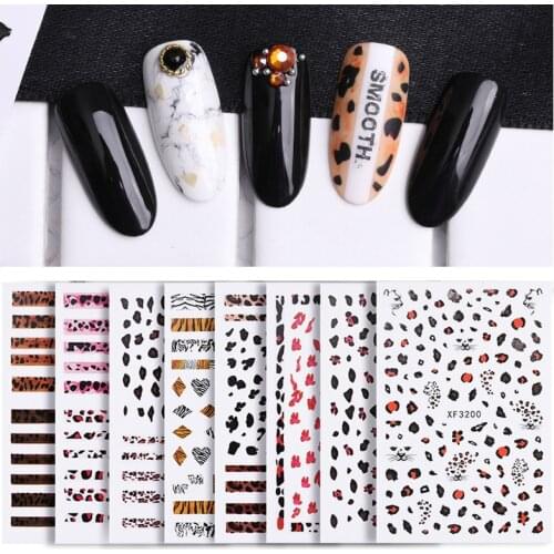 1pcs Sexy Leopard Nail Art Stickers Decals Animal Charm DIY Adhesive Manicure Decoration Accessory