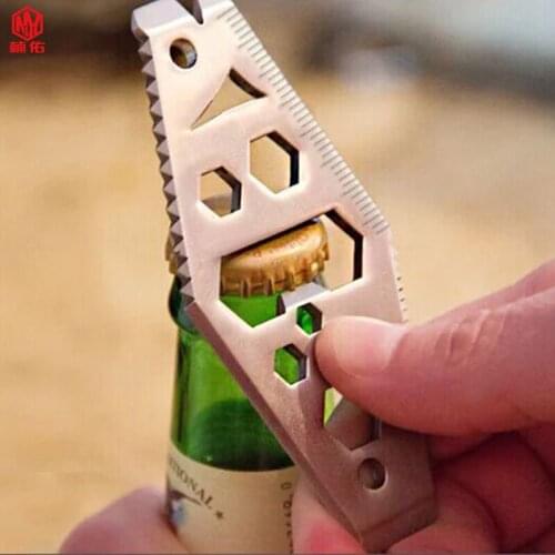 1PCS Outdoor Portable Saw EDC Tool Card Multi-Function Crowbar Picnic Party Bottle Opener Mini Wrench