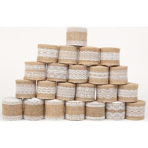 10M Natural Jute Burlap Ribbon Rustic Vintage Wedding Decor 2inch Width Hessian Lace Tape Christmas Birthday Party Supplies DIY