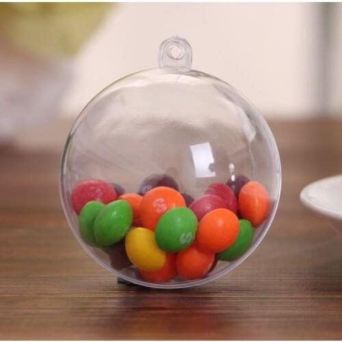 10pcs Christmas Decoration Ball Transparent Open Plastic Clear Ornament Present Box 3cm 4cm 5cm 6cm 7cm 8cm 10cm 12cm 14cm 16cm