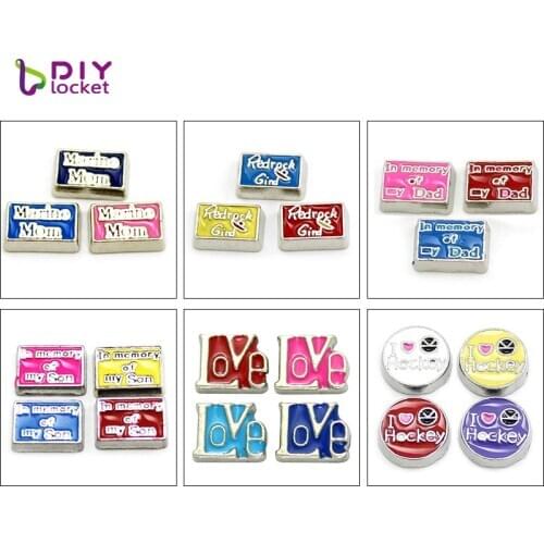 10pcs! Mix Style Floating Charms Zinc Alloy Fit Floating Lockets & Floating Locket Bracelet LSFC033-608