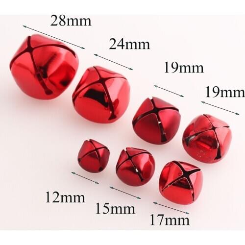 20-100 Pcs Red Jingle Bells,Christmas Bells,Christmas Tree Ornament,Christmas Decoration-12mm/15mm/17mm/19mm/24mm/28mm