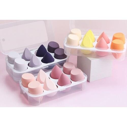 8PCS/Set Cosmetic Sponge Blender Makeup Puff Tools Beauty Face Foundation Blending for Liquid Cream and Powder