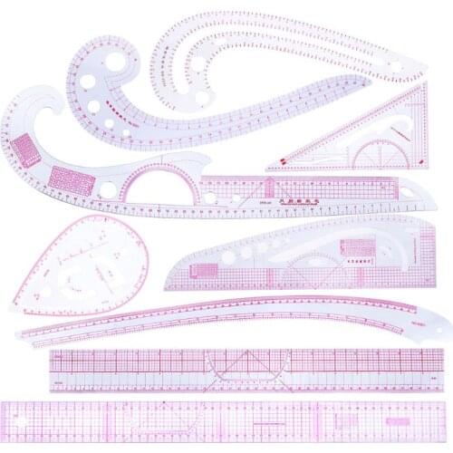 9pcs Sewing French Curve Ruler Measure Dressmaking Tailor Drawing Template Craft Tool Set
