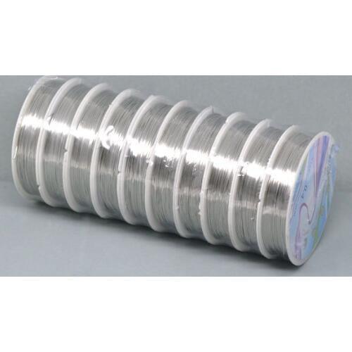 Free Shipping 10 Rolls Silver Tone Copper Beading Wire 0.4mm 17M/Roll