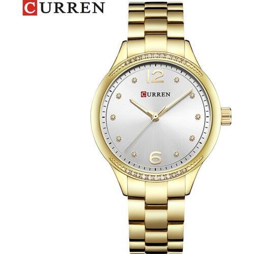 CURREN Top Brand Ladies Rose Gold Watches Women Quartz Watches Luxury Female Wrist Watch Girl waterproof Clock Relogio Feminino