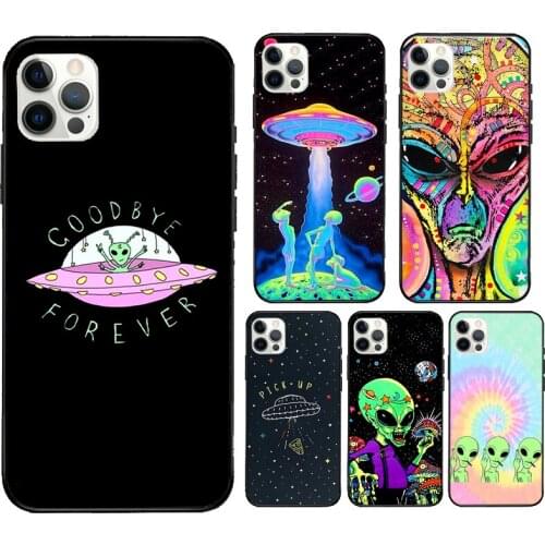 Alien UFO Phone Case For iPhone 11 Pro Max 12 mini 6S 7 8 Plus X XS Max SE 2020 XR Cover Coque