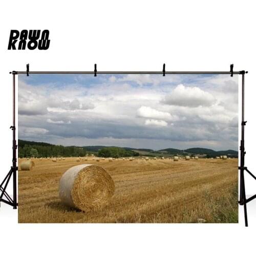 DAWNKNOW Autumn Photography Background Withered Grass Field Photo Shoot Backdrops Wedding Photocall Photo Studio lv2534