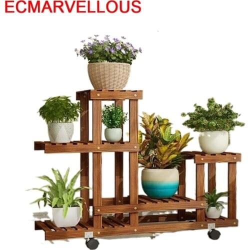 Madera Estante Mueble Para Plantas Table Indoor Garden Shelves For Pot Dekoration Balcony Flower Shelf Rack Plant Stand
