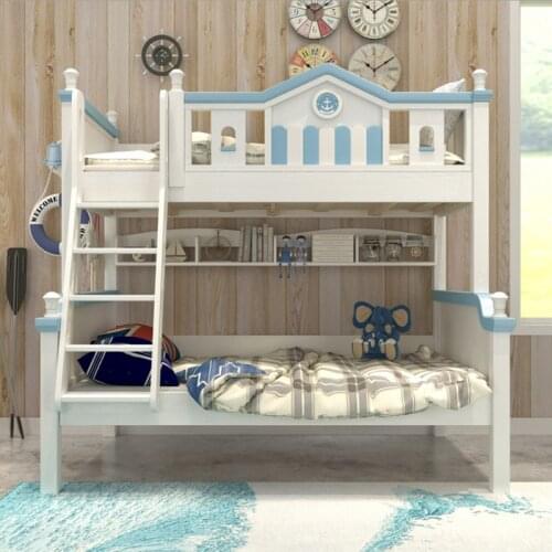 All solid wood top and bottom bunk bed high and low childrens bed solid wood child mother bed with slide bed