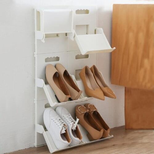 Home Durable Shoe Organizer Footwear Storage Shelf Support Slot Space Saving Cabinet Closet Stand Shoes Storage Rack Shoebox