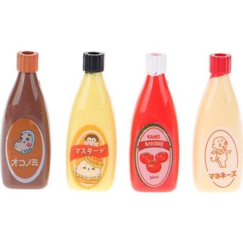Food Mini Chocolate Sauce ketchup Jam Dolls Kitchen Toys 1:12 Dollhouse Miniature 15.6*12.5*42mm