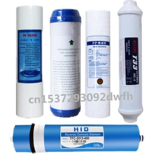 5pcs filter 10" reverse osmosis t33 water filter cartridge coconut coal pp cotton 3013-400 GPD ro Membrane system parts