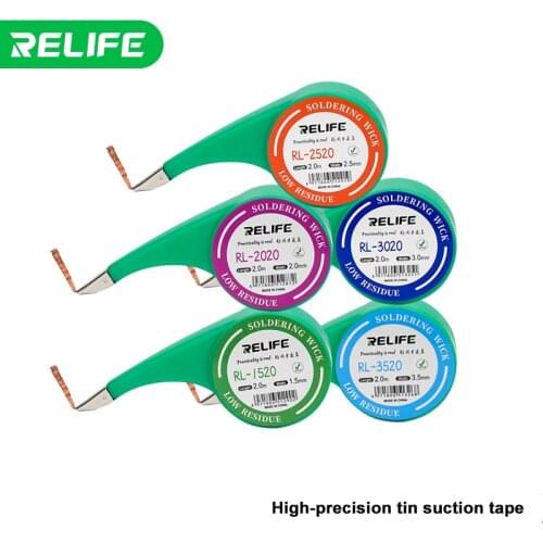 RELIFE Desoldering Wick Remover Wire Anti-Hot for BGA Welding Repair 1.5mm 2mm 2.5mm 3mm 3.5mm Soldering Solder Remover