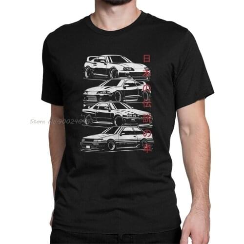 JDM T Shirts Legends Japanese Car Sportcar Automotive Man Adult Tops Novelty T-Shirts Crew Neck Cotton Tees