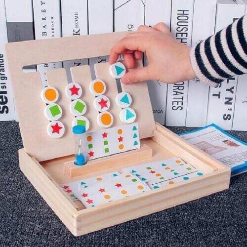 Montessori Toy Colors and pattern Double Sided Matching Game Logical Reasoning Kids Educational Toys for Children