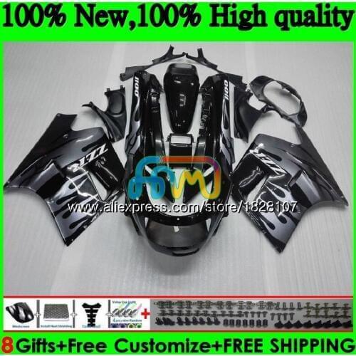 Body For KAWASAKI ZX-11R ZZR 1100ZZR1100 ZX11 R ZZR-1100 7BS.59 ZX-11 ZX 11R ZX11R Silver flames 90 91 92 1990 1991 1992 Fairing