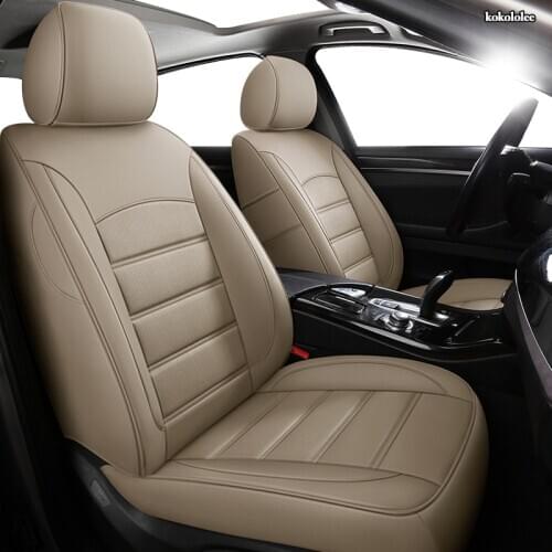 KOKOLOLEE Custom Leather car seat cover For Ford Fiesta Mondeo Fusion Focus Escort S-MAX Edge Kuga Taurus Automobiles Seat Cover