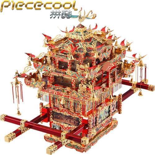 2018 Piececool 3D Metal Puzzle Figure Toy Bridal Sedan Chair model Educational Puzzle 3D Models Gift jigsaw Toys For Children