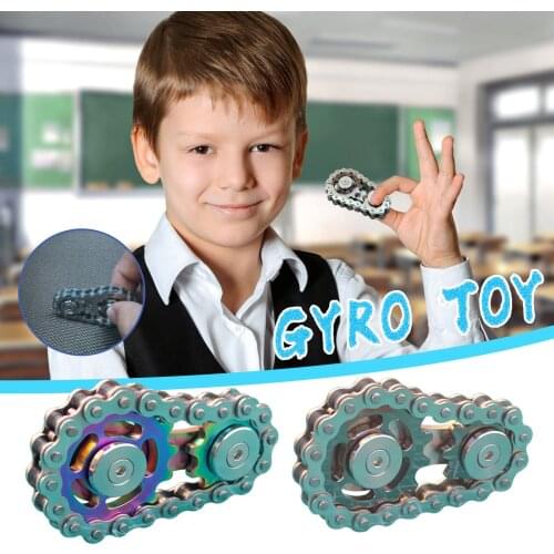Metal Gear Chain Fidget Spinner Fingertip Gyro Sprocket Toys Kids Adults Sprocket Flywheel Adultstress Stress Relief Toys Gifts