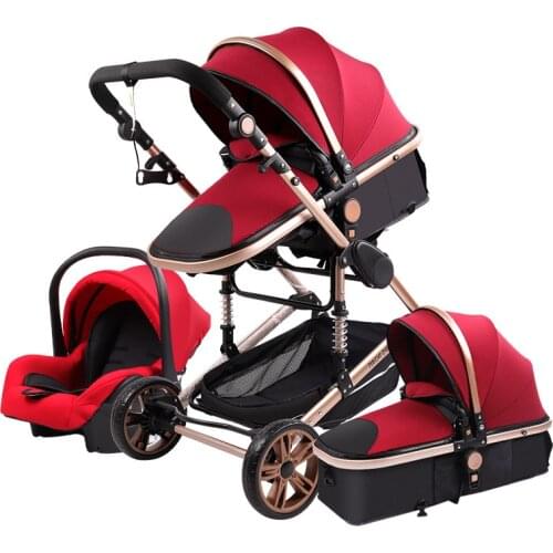 High-view multifunctional stroller can sit, recline, 360-degree rotating shock absorber folding newborn child stroller