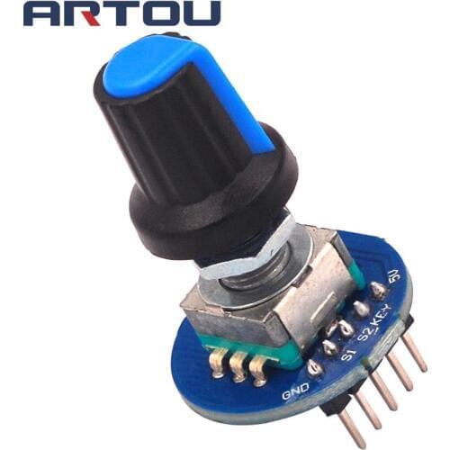 Rotary Encoder Module for Arduino Brick Sensor Development Round Audio Rotating Potentiometer Knob Cap EC11