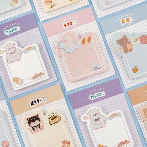 Ins Cartoon Cute Animals Party Sticky Notes 30 Sheets Note Kawaii Message Paper diy Planner Stickers School Stationery