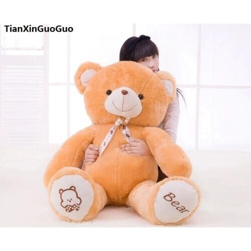 Stuffed plush toy teddy bear large 120cm orange bear doll soft throw pillow,Christmas gift h0644
