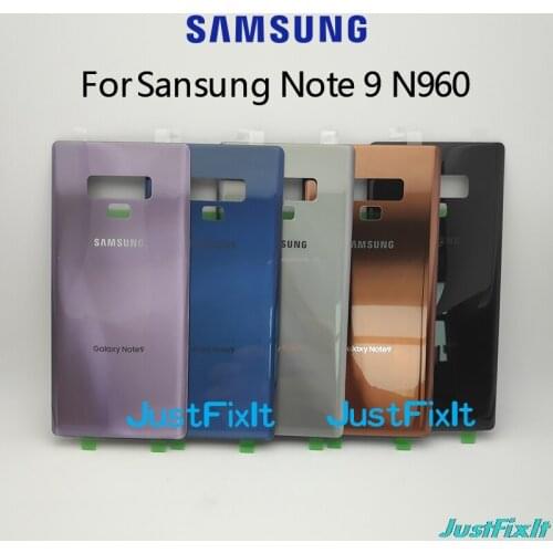 Original Full Glass For Galaxy Note9 Note 9 N9600 SM-N960f Phone Rear Battery Door with Tools Housing Back Cover Cases