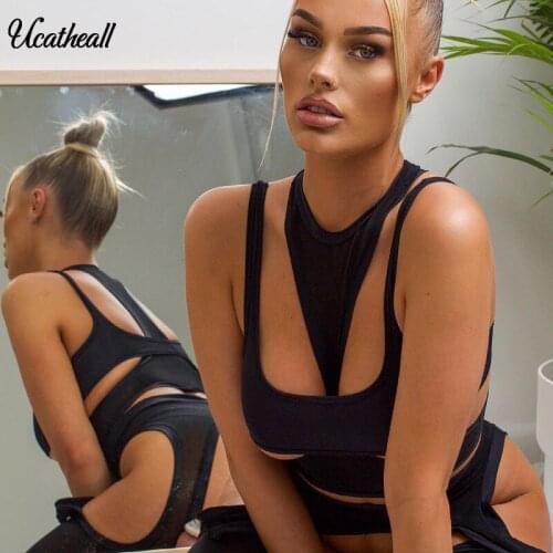 Sexy Skinny Club Clothes Top Bandage Halter Crop Tops For Women Sleeveless Backless Club Party Cropped Top Slim Streetwear