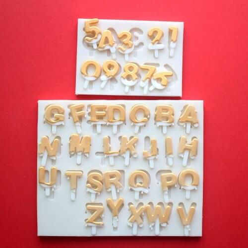 Melting Letters & Numbers Silicone Mold Fondant Mould Cake Decorating Tools Chocolate Gumpaste Molds, Sugarcraft, Kitchen Gadget