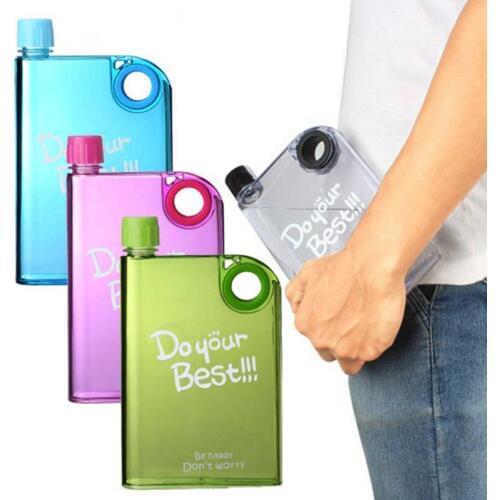 YJ.SHYU Flat Water pots Bottles Clear For Drink Cup Plastic Kettle Jug Square Book Shape Flask Gourd Portable Sport Travel