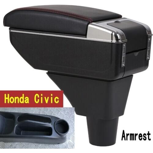 For honda civic ep3 armrest box central Store content box with cup holder ashtray USB ep3 armrests box
