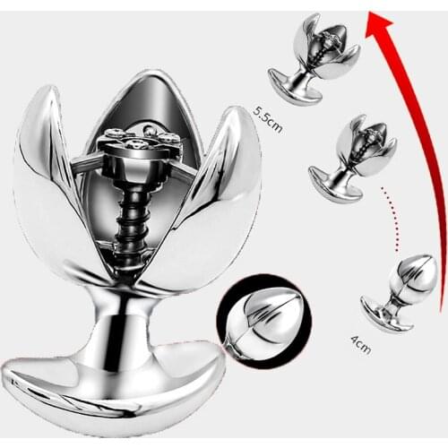 Adjustable Metal Anal Lock Chastity Lock Masturbation G Spot Stimulate Anal Plug Dilator Adult Products BDSM Toys For Women/Men