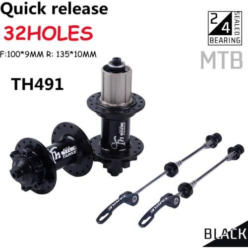 TANKE MTB Hub 32H 6 Bearing Quick Release Thru Axle Aluminum Alloy Disc Brake Hub For 7 8 9 10 11 12 Speed Cassette Flywheel