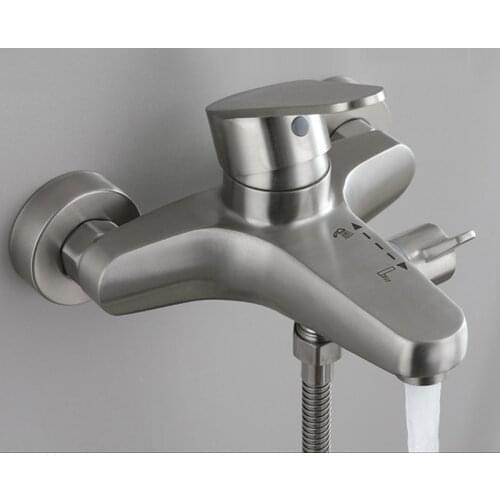 Bathroom Shower Faucet Stainless Steel Triple Bathtub Faucet Mixers Hot Cold Mixer Valve Nozzle Tap Wall Mounted Home Shower Set