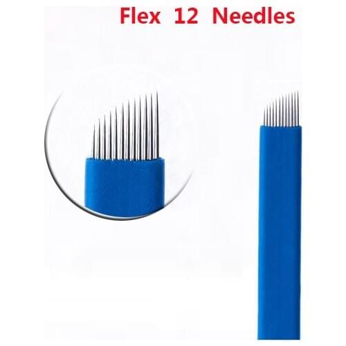 0.18/0.2/ 0.25mm 12 Flex Microblading Permenent Makeup Pins 12 Tattoo Needle Lamina Agulhas Tebori Blade for Manual Eyebrow Pen