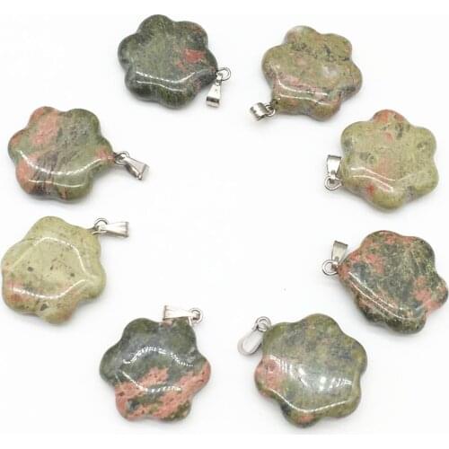 1Pcs fashion mixed Unakite natural stone pendant charms pendants Necklaces for DIY accessories making