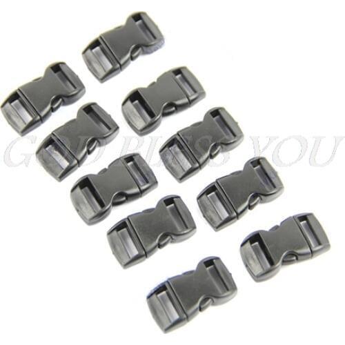 10PCS/lot Buckles For Umbrella Paracord Bracelets Black Side Release Buckles Drop Shipping