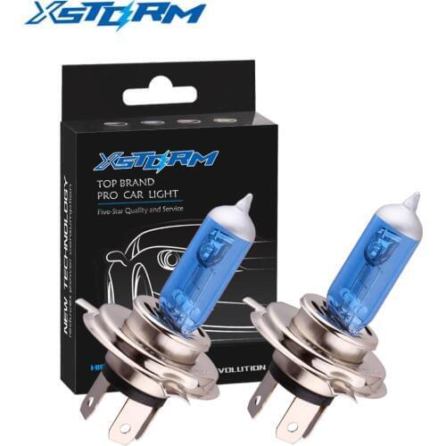 2pcs H4 55W 12V Super Bright Halogen Bulb Car Headlight Lamp Fog Lights High Power Auto Light Bulbs 5000K White