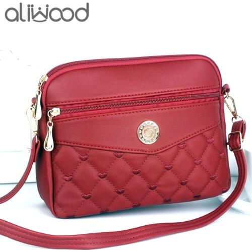 Aliwood 2021 Embroidery Women Shell bags Simple PU Leather Shoulder Messenger Bags Trendy Female Crossbody Bag Handbags Bolsas