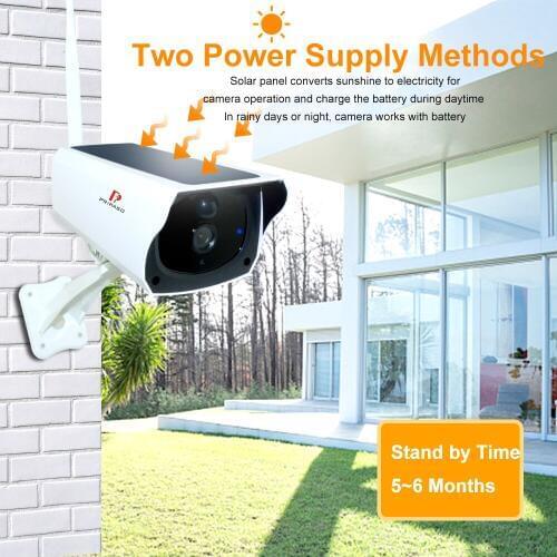 Wireless Solar Power IP Camara HD 1080P WiFi IR Bullet Security IP Camera 2MP Outdoor Surveillance Battery Powered With 64G Card