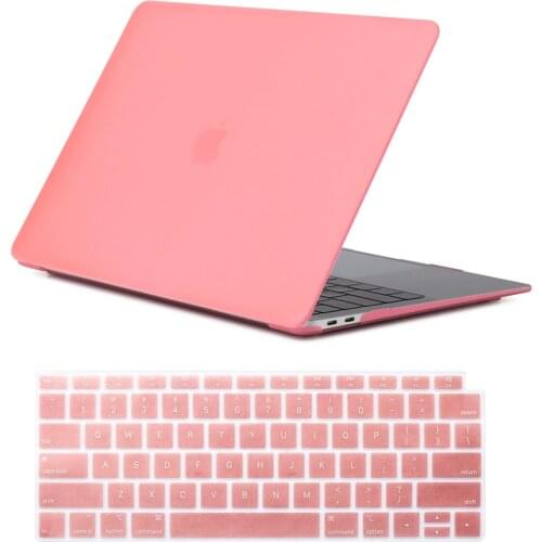 Laptop Case for Apple Macbook Air13/11 /MacBook Pro 13/15/Macbook 12 inch Matte Pink Protective Shell Cover + US Keyboard Skin