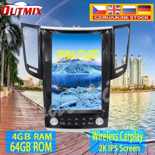 For Infiniti GX G37 G25 G35 2008+ Andriod 9.0 64G Tesla Style Screen Car GPS Navigation Auto Radio Head Unit Multimedia Player